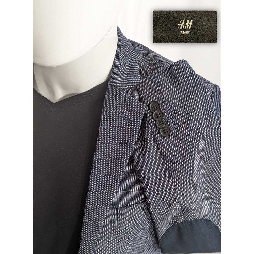 New No Tag HSM Blazer Sport Coat‎ Two Button Casual Suit Jacket  34R Slim Cotton